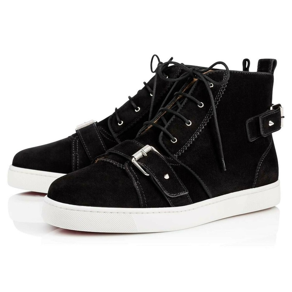 Christian Louboutin Nono Suede Belted Hi Top Sneakers